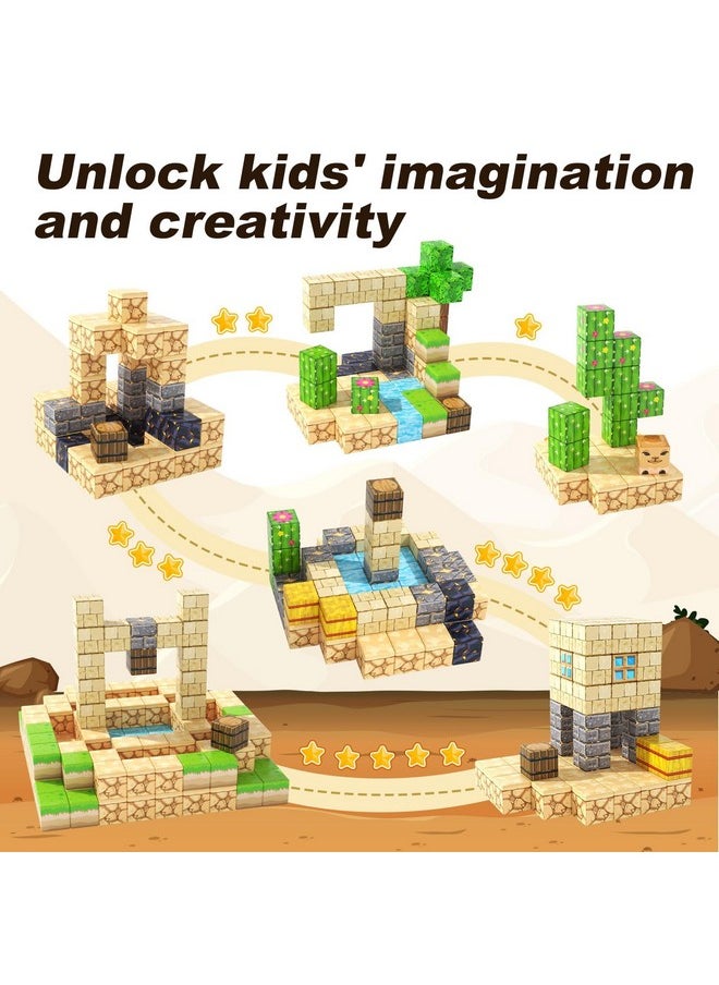 Gooidea - Magnetic Blocks Kids Toys, Simulating Mine Magworld Building Craft, Desert Construction Toy, Magnetic Toy Refill Pack, Game Gift For 3+ Year Old Boys Girls - Image 1