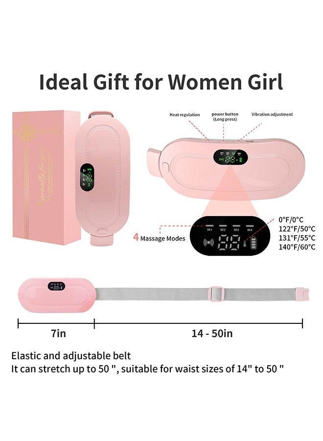 HaLunhi Portable Cordless Period Heating Pad, Electric Waist Belt Device, Fast Heating Pad with 3 Heat Levels and 4 Massage Modes, Back or Belly Heating Pad for Women and Girl - Image 4