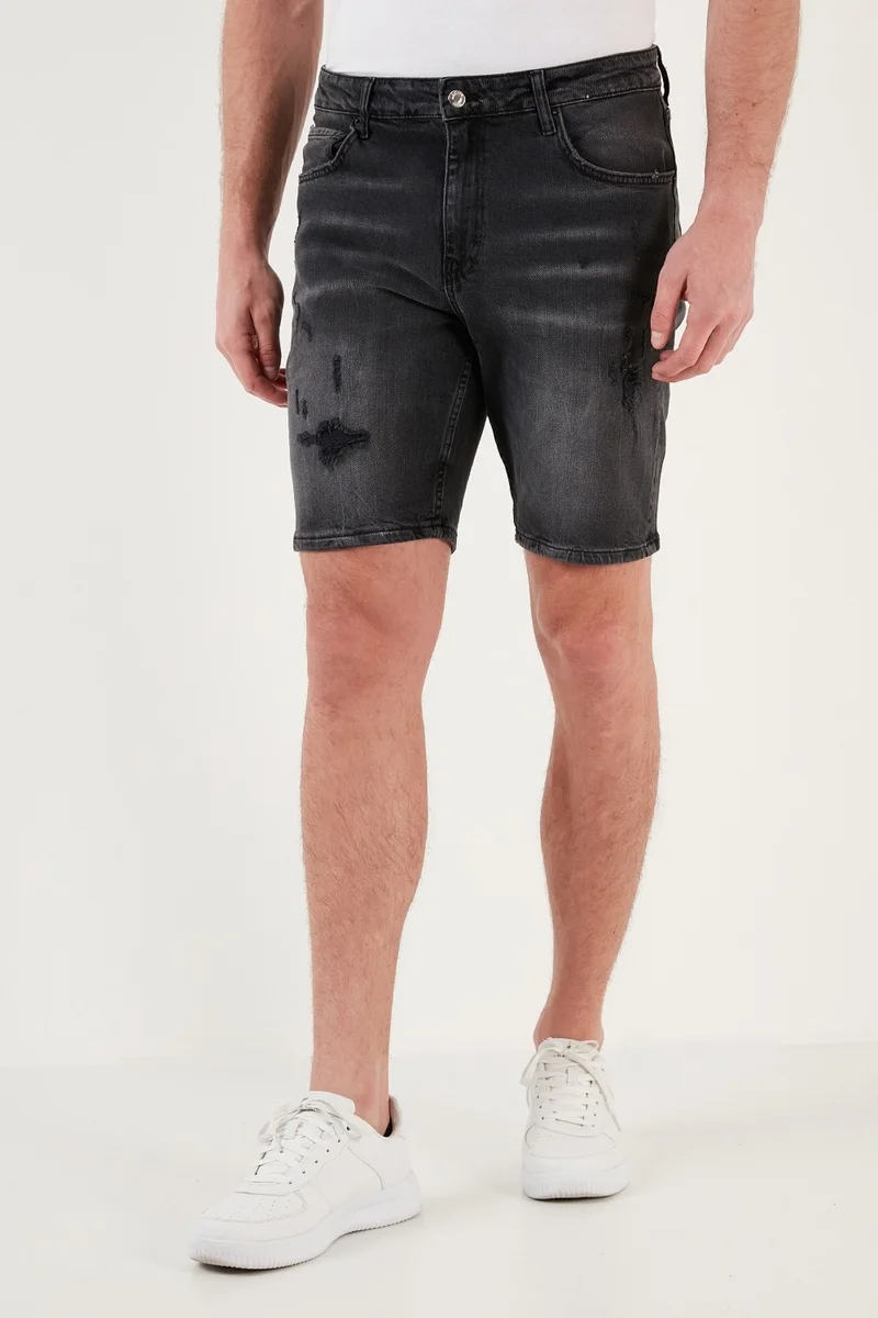بوراتي Cotton Normal Waist Slim Fit Denim Short Men's Short 4501M07IBIZA