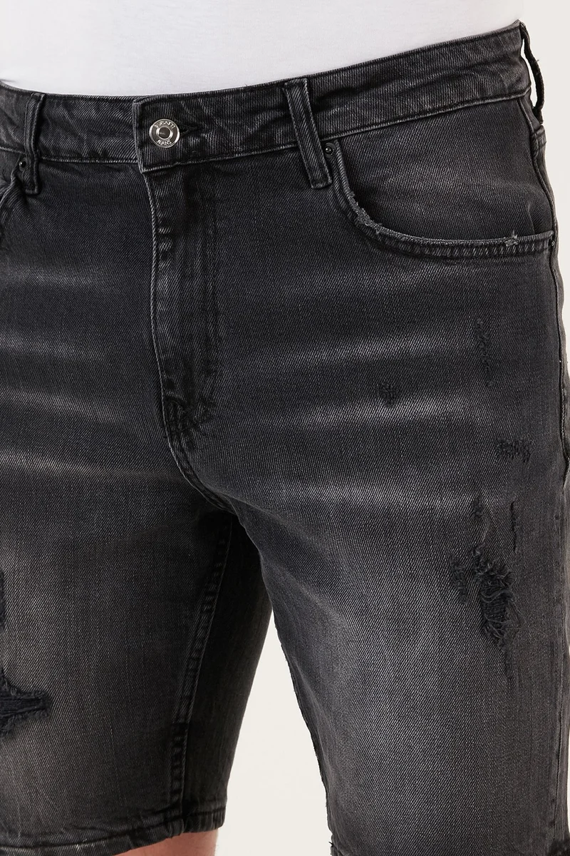 بوراتي Cotton Normal Waist Slim Fit Denim Short Men's Short 4501M07IBIZA