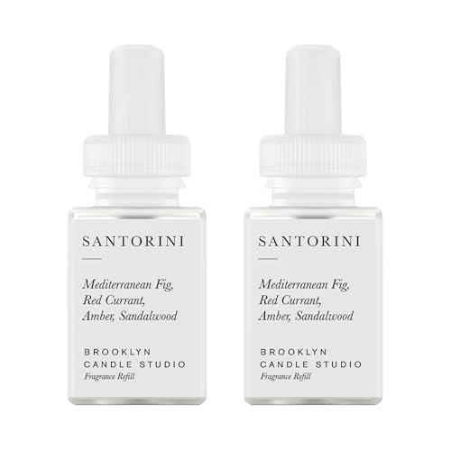 Pura & Brooklyn Candle Studio Home Scent Refill - Smart Air Diffuser - Up to 120-Hours of Luxury Fragrance per Refill - Home Essential - Clean & Safe Diffuser Fragrance - 2 Pack, Santorini - Image 1