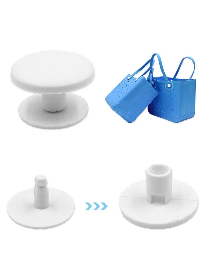lyfLux 16 pcs Replacement Rivets for Beach Bag Handles, lyfLux Plastic Snap Double Closure, Large Rubber Handbag Rivet, Beach Bag Accessories, for Rivet Replacement of Large Beach Bag (White)  - Image 2