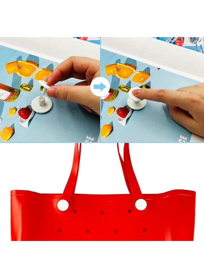 lyfLux 16 pcs Replacement Rivets for Beach Bag Handles, lyfLux Plastic Snap Double Closure, Large Rubber Handbag Rivet, Beach Bag Accessories, for Rivet Replacement of Large Beach Bag (White)  - Image 4