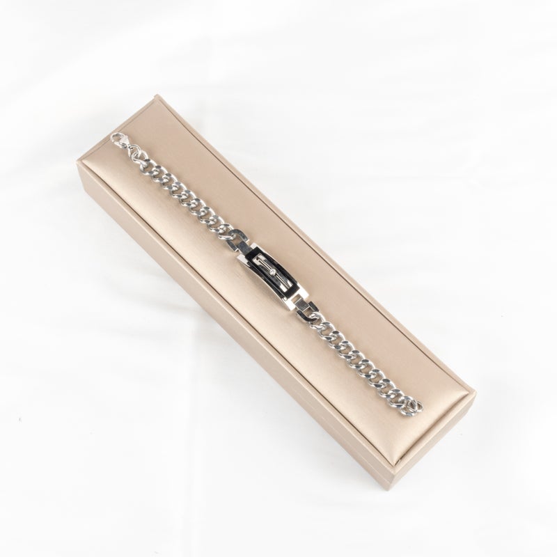 The Black Pearl Accessories Silver Stainless Steel Bracelet For Him - Image 1