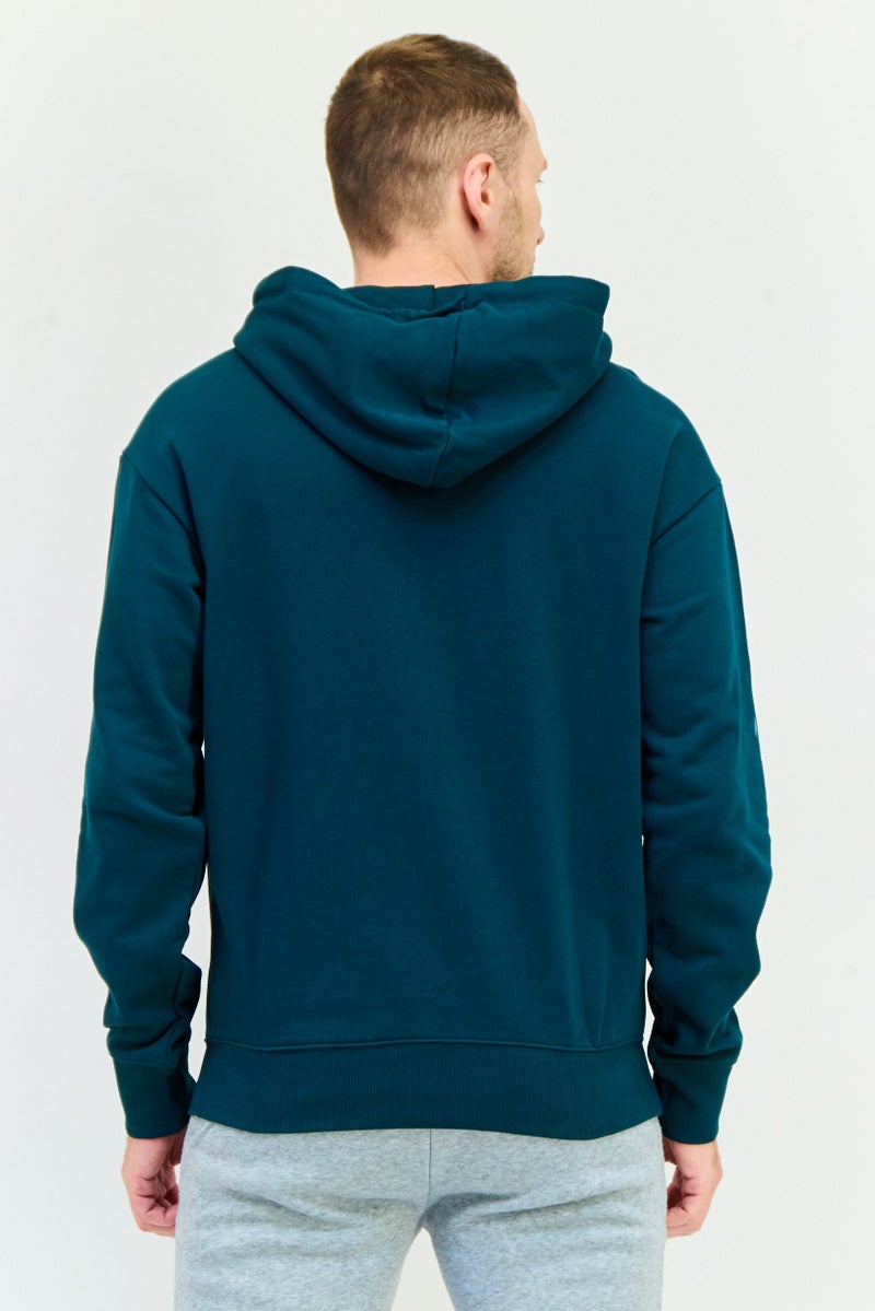 Reebok هودي تدريب بأكمام طويلة للرجال، لون أخضر مزرق - Image 3