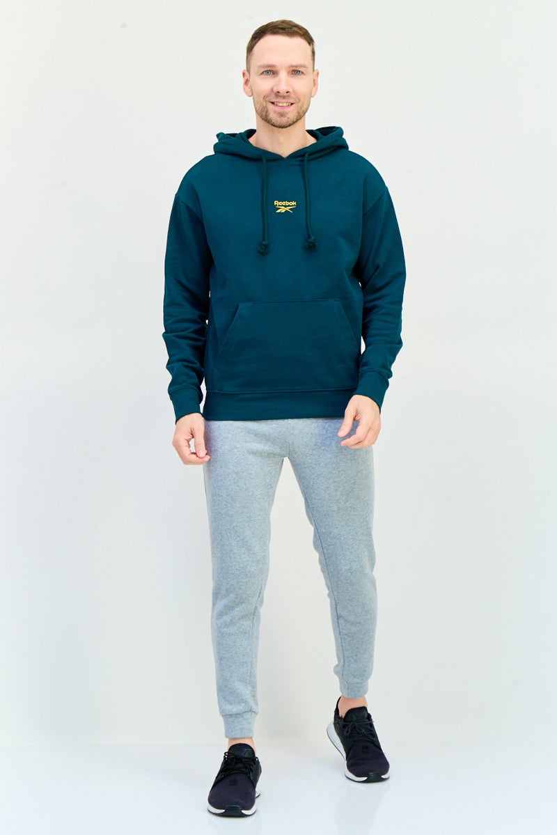 Reebok هودي تدريب بأكمام طويلة للرجال، لون أخضر مزرق - Image 4