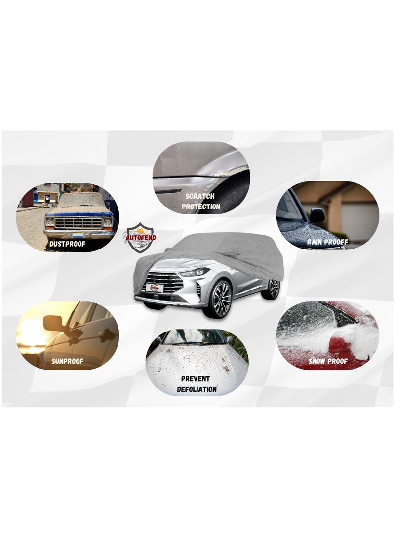 Zipporah All Weather Premium Lightweight 6-Layers Protective Car Cover 210T Compatible for 2020-2025 Jetour X70 Plus and FL with Left Driver Side Door Zipper, Security Lock and Mirror Pockets - Image 4