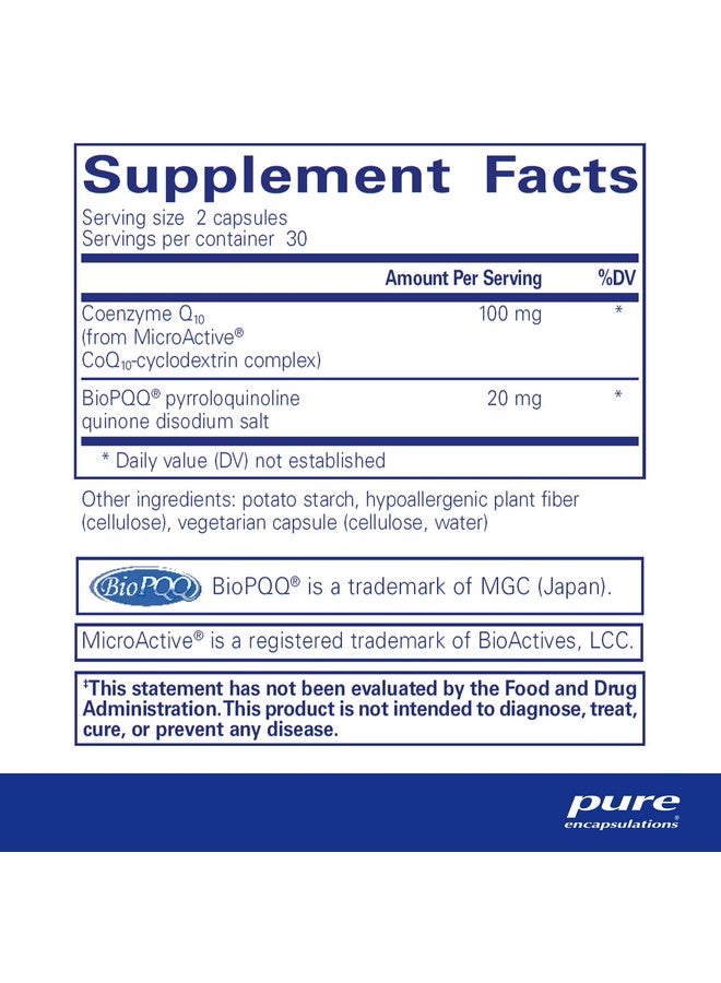 Pure Encapsulations SR-CoQ10 مع PQQ - دعم صحة القلب* - تقنية الإطلاق المستدام - مكمل غذائي مضاد للأكسدة - خالٍ من الجلوتين، نباتي وغير معدّل وراثيًا - 60 كبسولة - Image 2