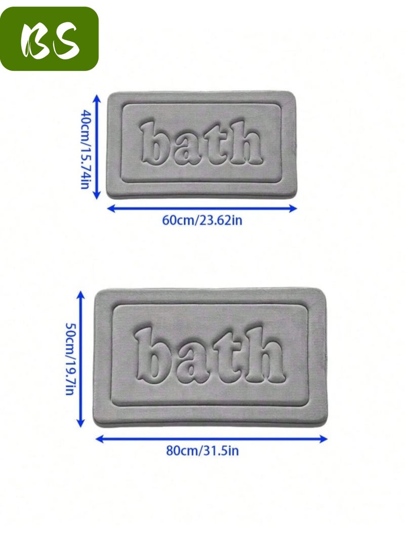 BS Bathroom mat set, 2-piece, memory foam bathroom mat set, super soft coral fleece carpet bathroom mat, non-slip floor mat, super absorbent, quick dry clean, machine washable, suitable for bathtubs, toilets and floors. (40x60 and 50x80) - Image 2