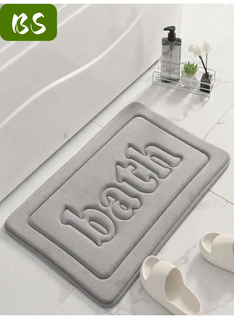 BS Bathroom mat set, 2-piece, memory foam bathroom mat set, super soft coral fleece carpet bathroom mat, non-slip floor mat, super absorbent, quick dry clean, machine washable, suitable for bathtubs, toilets and floors. (40x60 and 50x80) - Image 1