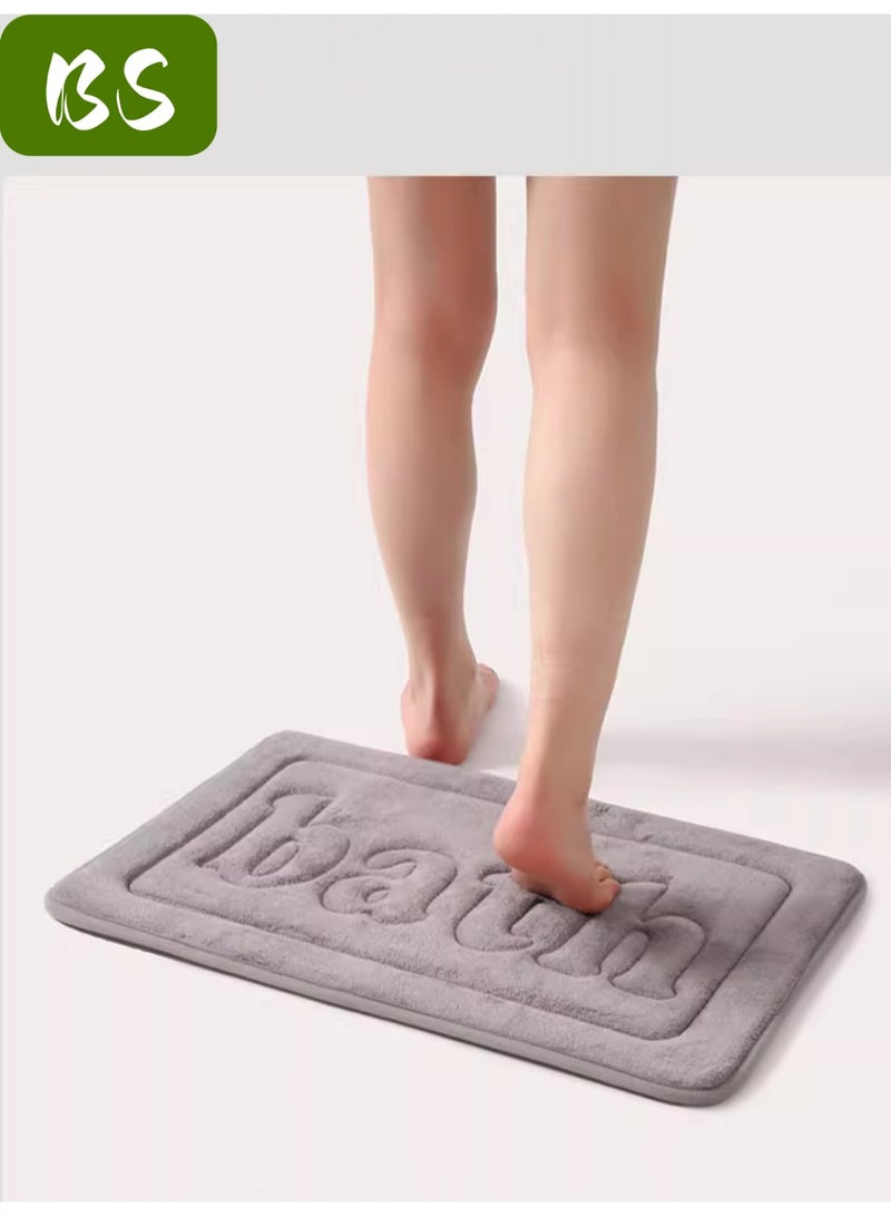 BS Bathroom mat set, 2-piece, memory foam bathroom mat set, super soft coral fleece carpet bathroom mat, non-slip floor mat, super absorbent, quick dry clean, machine washable, suitable for bathtubs, toilets and floors. (40x60 and 50x80) - Image 5