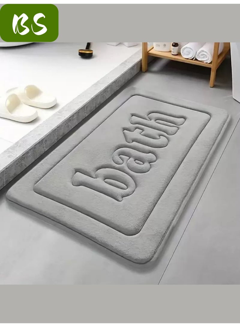 BS Bathroom mat set, 2-piece, memory foam bathroom mat set, super soft coral fleece carpet bathroom mat, non-slip floor mat, super absorbent, quick dry clean, machine washable, suitable for bathtubs, toilets and floors. (40x60 and 50x80) - Image 3