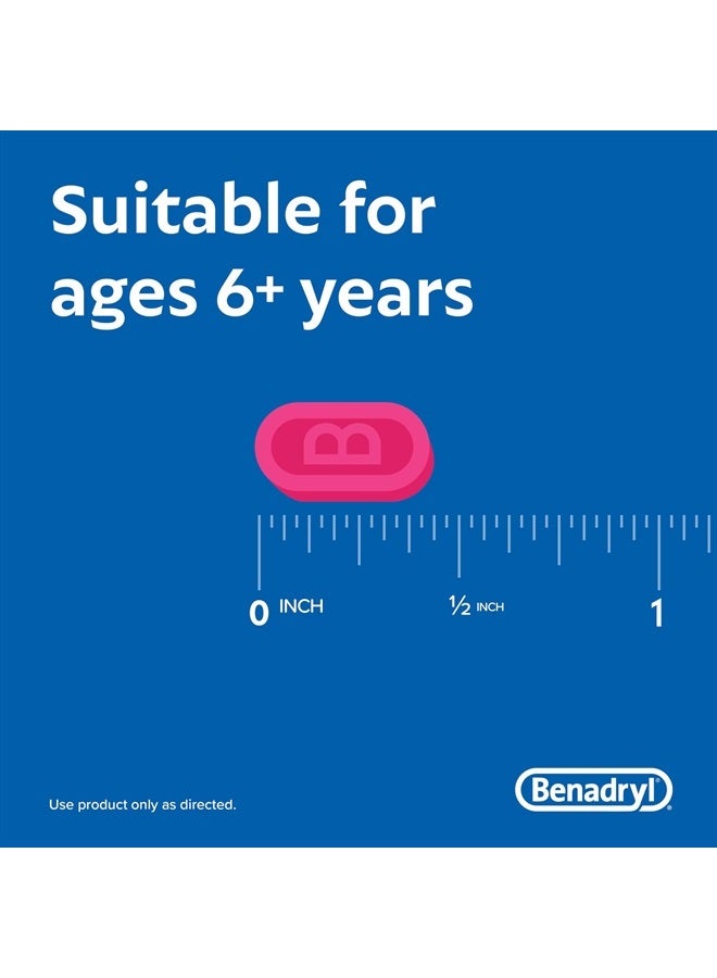 Benadryl ألترا تابس دواء مضاد الهيستامين لتخفيف الحساسية، 25 ملغ من أقراص ديفينهيدرامين HCl لتخفيف أعراض البرد والحساسية مثل العطس، سيلان الأنف، وحكة العينين والحنجرة، 48 حبة - Image 5
