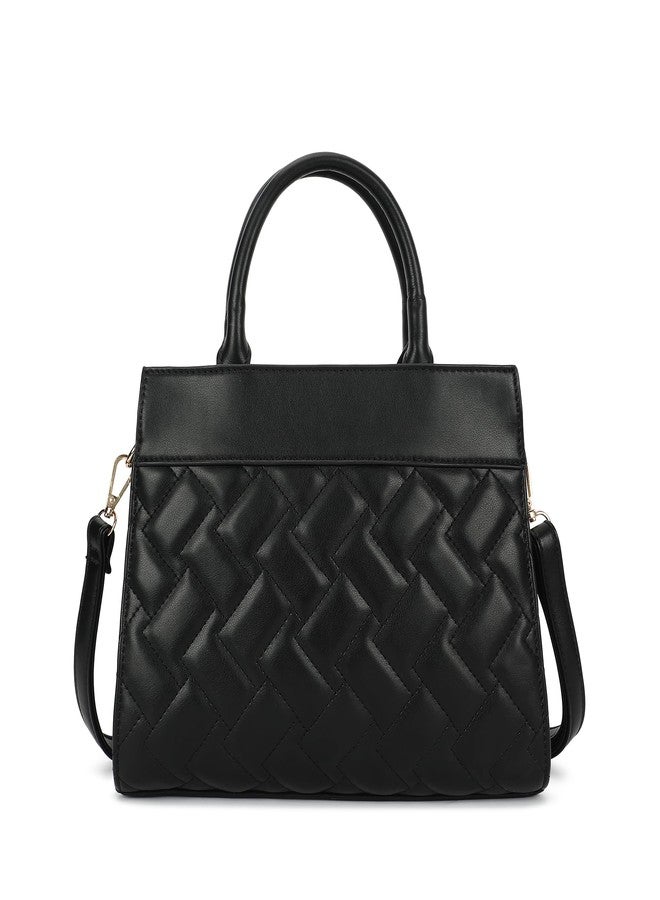 Fastrack Metroweave Satchel | Women’s Faux-Leather Satchel| Quilted Design, Gold Hardware & Dual Carry Options - Image 5