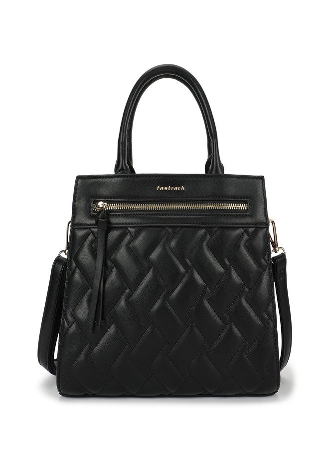 Fastrack Metroweave Satchel | Women’s Faux-Leather Satchel| Quilted Design, Gold Hardware & Dual Carry Options - Image 1