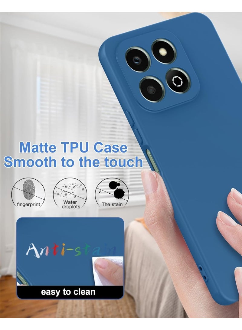 Muzz حافظة لهاتف Honor X7d بومبر مطاطي سائل مع بطانة ميكروفايبر ناعمة ووسادة رقيقة مضادة للصدمات مع غطاء حماية للكاميرا لهاتف Honor X7d 5G (أزرق) - Image 4