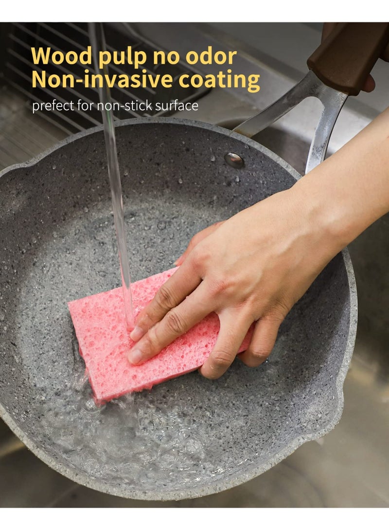 الإسفنج السليولوزي، إسفنج مطبخ متين للتنظيف الشديد، ينظف البقع الصعبة دون خدش، إسفنج صديق للبيئة ينفتح تلقائياً (6 قطع) - Image 4