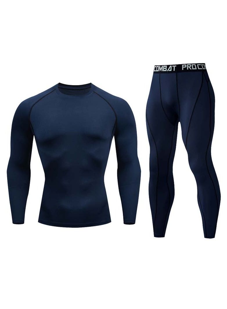 Generic Sports Fitness Long Sleeves Compression T-Shirt And Pants Set White  - Image 1