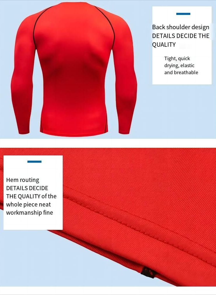 Generic Sports Fitness Long Sleeves Compression T-Shirt And Pants Set White  - Image 3