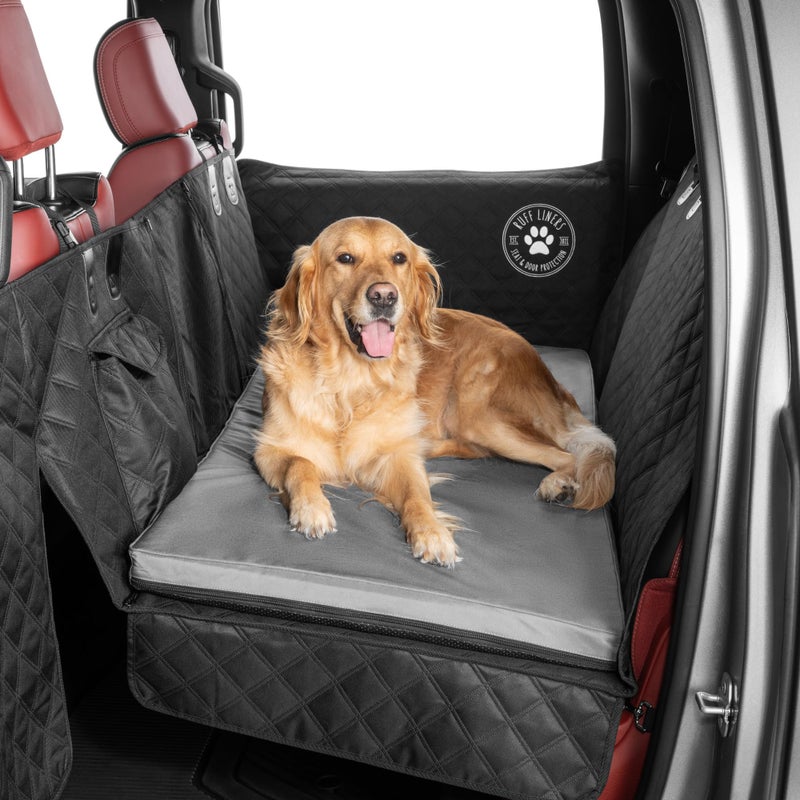 Ruff Liners Truck Back Seat Dog Bed Cushion, Extra Large Gray â€“ As Seen on Shark Tank â€“ for Large Seat Extender & XL Floor Cover â€“ Waterproof, Machine-Washable â€“ Backseat Dog Bed with Rebound Foam - Image 1