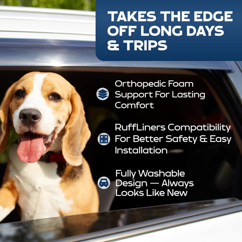 Ruff Liners Truck Back Seat Dog Bed Cushion, Extra Large Gray â€“ As Seen on Shark Tank â€“ for Large Seat Extender & XL Floor Cover â€“ Waterproof, Machine-Washable â€“ Backseat Dog Bed with Rebound Foam - Image 5
