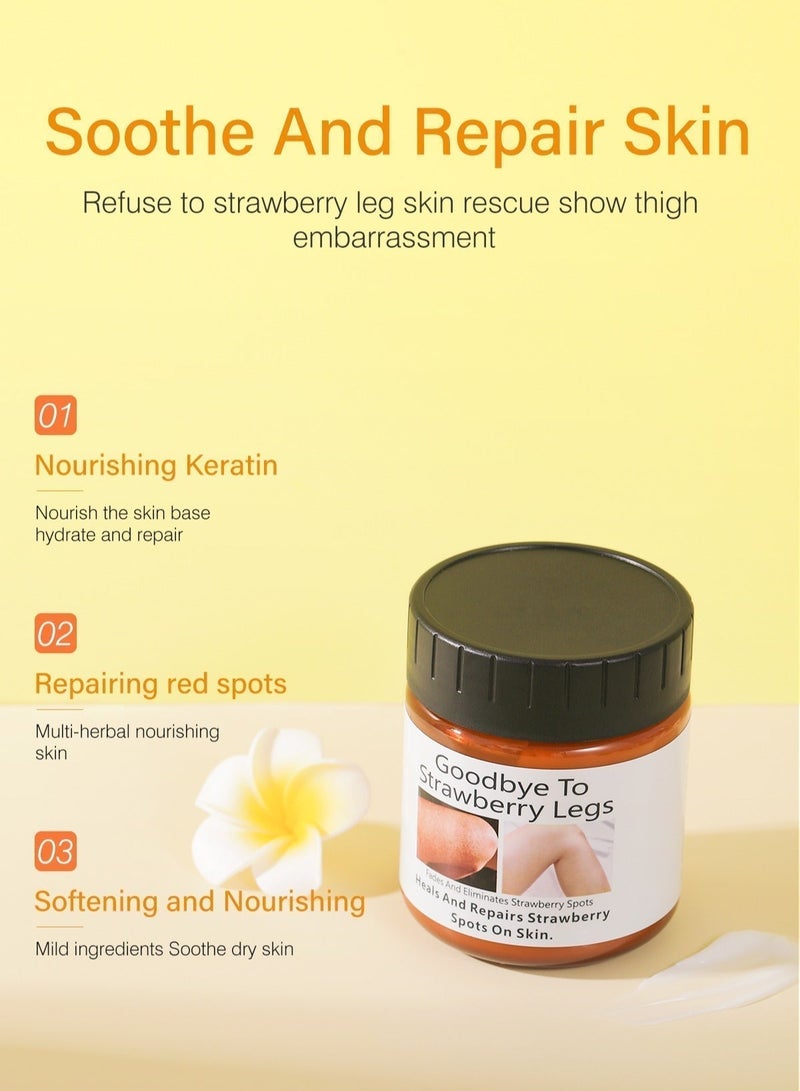 MOOYAM Strawberry Legs Treatment 120g | Cream for Red Bumps and Strawberry Spots Exfoliates Fades Dark Spots Heals Rough Skin Smoothing Formula for Women Men - Image 4