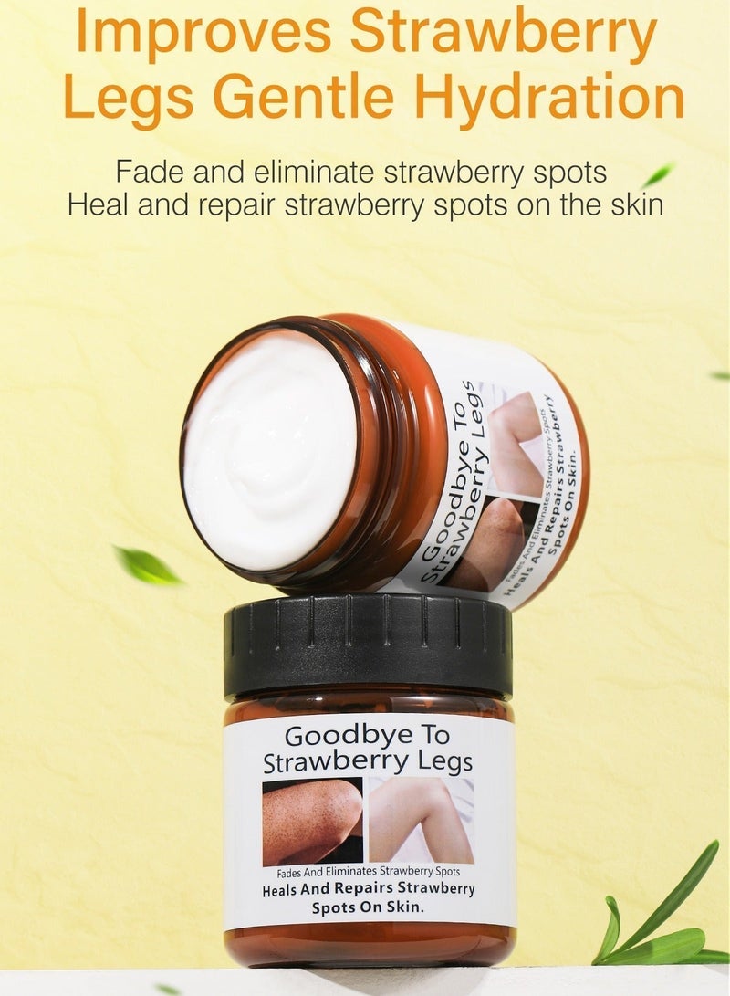 MOOYAM Strawberry Legs Treatment 120g | Cream for Red Bumps and Strawberry Spots Exfoliates Fades Dark Spots Heals Rough Skin Smoothing Formula for Women Men - Image 3