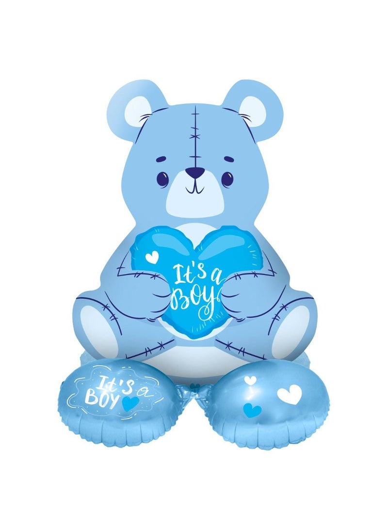 Standing Bear Balloon Blue It’s a Boy 61 cm