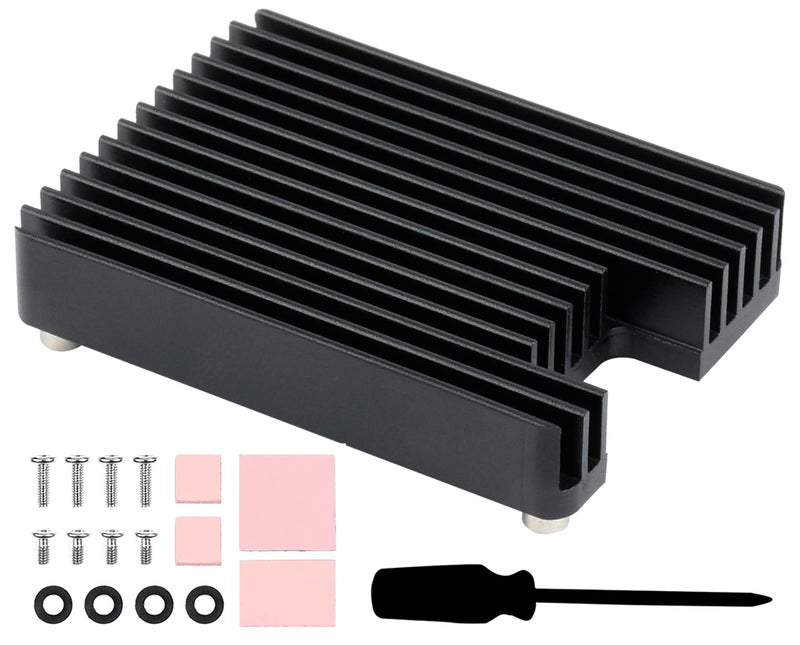 waveshare Aluminum Heatsink for Compute Module 4, CM4 Heatsink, Fast Heat Dissipation, Easy to Install - Image 1
