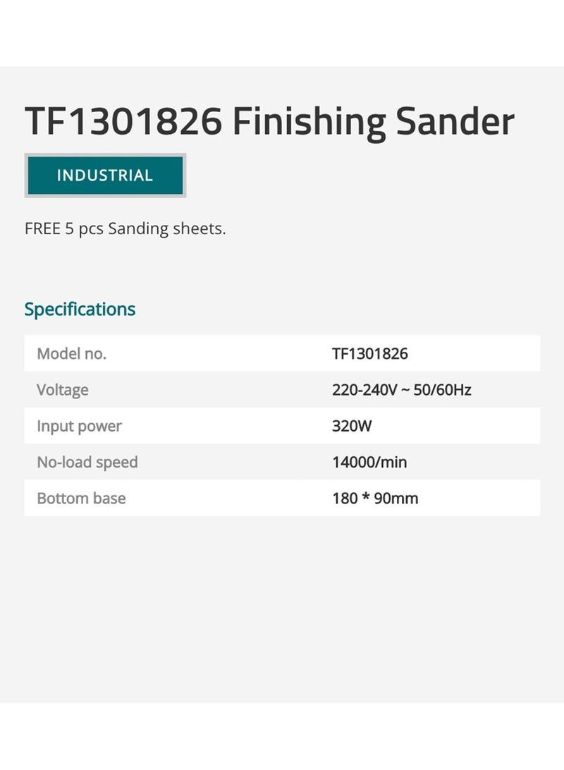 TOTAL Finishing Sander 320W TF1301826 - Image 4