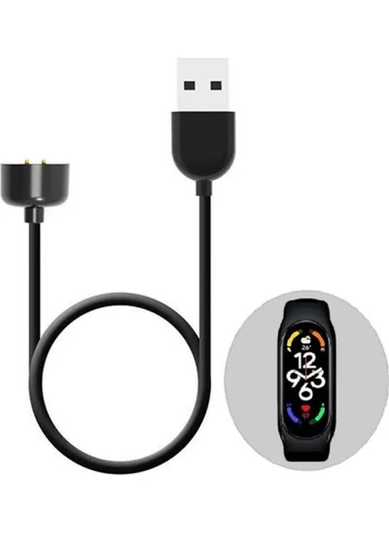 ZOOMEE - Charging Cable for Xiaomi Mi Band 7 / Mi Band 6 / Mi Band 5 Magnetic USB Fast Charging Cord 50cm Black - Image 1