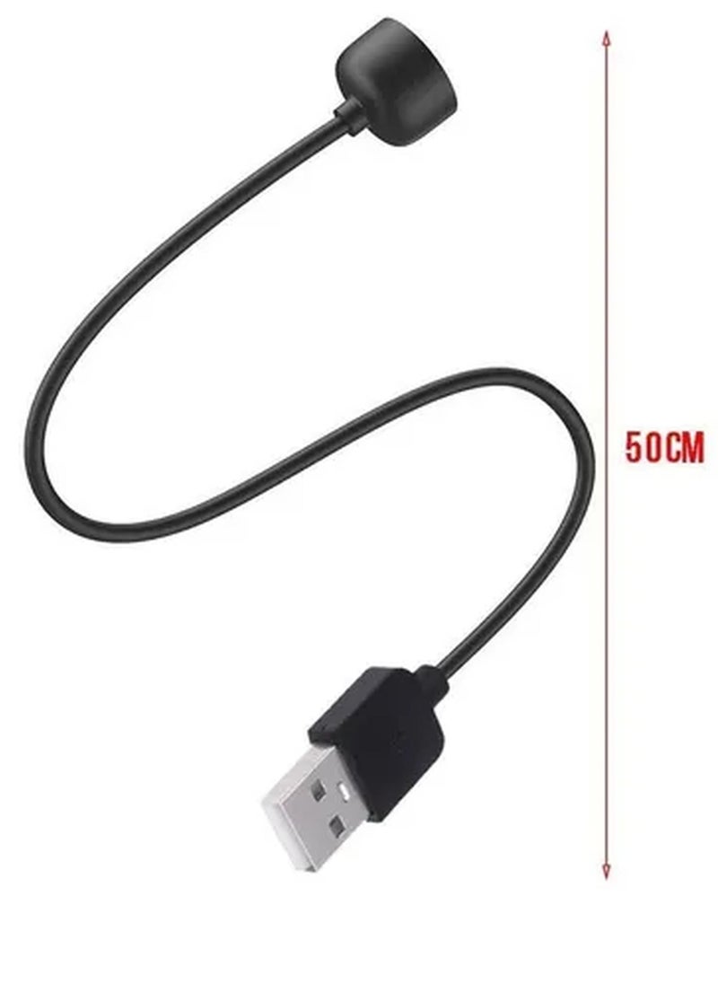 ZOOMEE - Charging Cable for Xiaomi Mi Band 7 / Mi Band 6 / Mi Band 5 Magnetic USB Fast Charging Cord 50cm Black - Image 1