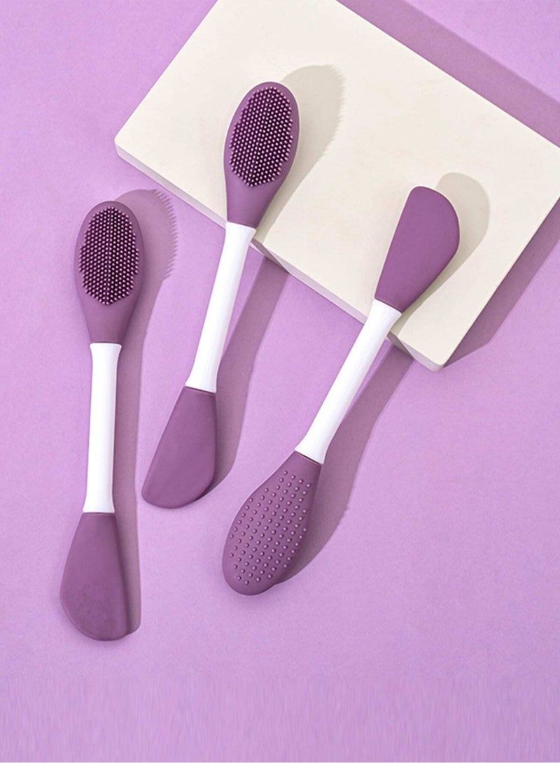 Generic 1-Piece Dual-Ended Silicone Face Mask Brush for Cleaning, Massaging, and Applying Various Face Masks, Facial Cleansing, Cream, and Makeup Application Multicolour - Image 3