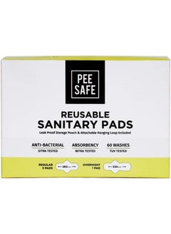 PEESAFE Reusable Sanitary Pads For Women Anti-Bacterial Superb Absorbency Lasts Up To 60 Washes 3 Regular  - Image 1