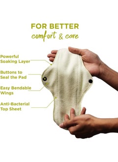 PEESAFE Reusable Sanitary Pads For Women Anti-Bacterial Superb Absorbency Lasts Up To 60 Washes 3 Regular  - Image 4