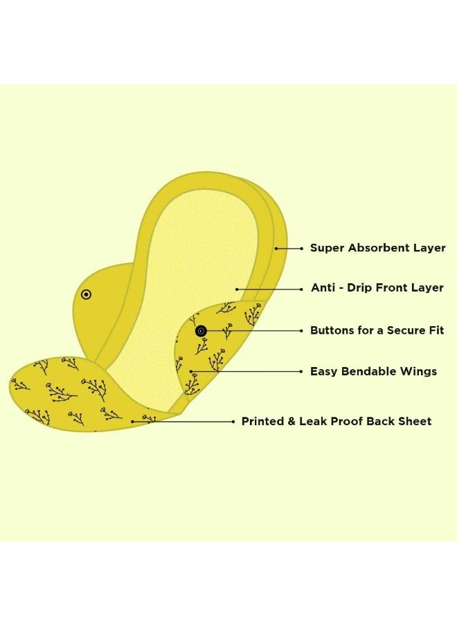 PEESAFE - Reusable Sanitary Pads For Women Anti-Bacterial Superb Absorbency Lasts Up To 60 Washes 3 Regular - Image 1