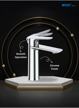 Bathroom Basin Mixer Tap | Single Handle Hot & Cold Water Faucet | Chrome Finish | Anti-Splash Aerator | Corrosion-Resistant Modern Design - view 4