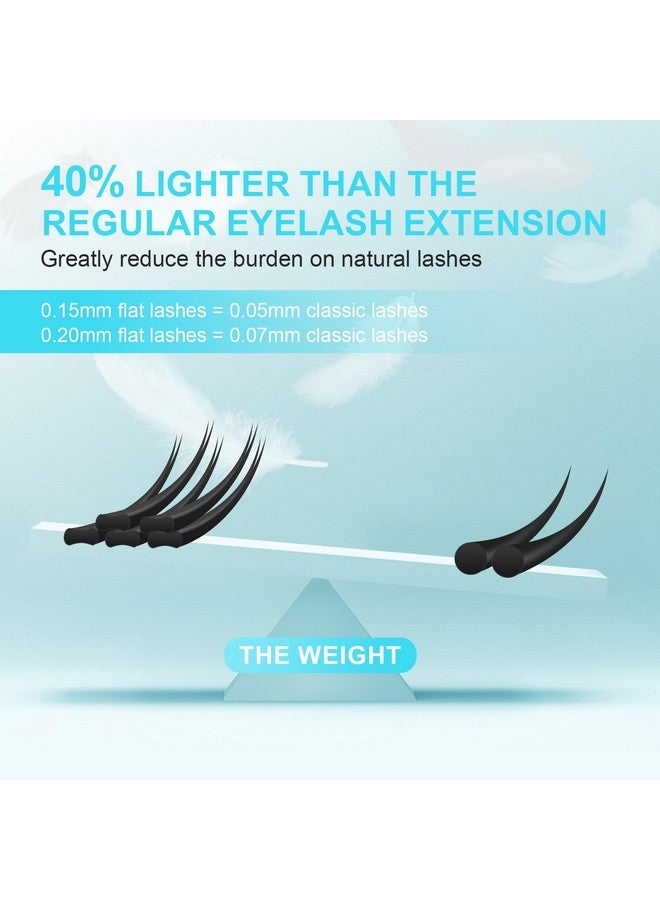 نجراكو ملحقات رموش القطع الناقص ذات الأطراف المزدوجة أخف وأرق وأطراف مسطحة منفصلة رموش فردية 0.15 مم C تجعيد 14 مم أسود غير لامع من فرو المنك الصناعي لوازم الرموش الصناعية الكلاسيكية 16 صفًا - Image 3