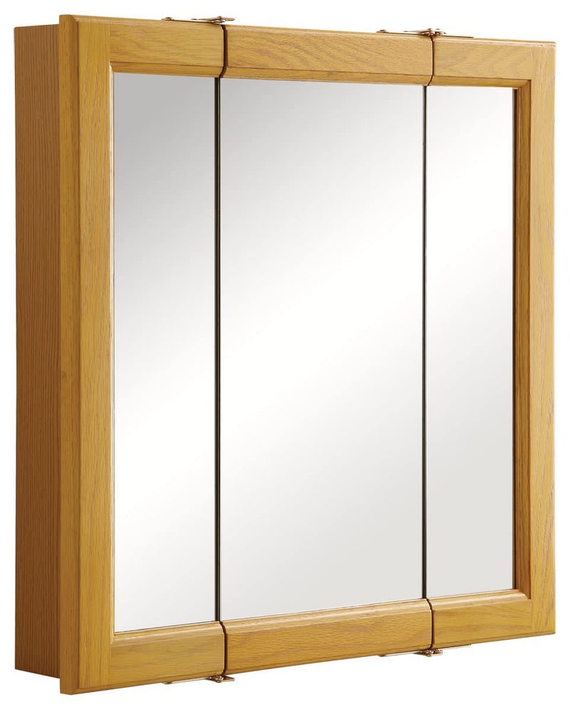 Design House Design House 24 Inch Bathroom Medicine Cabinet Wall Mount Mirrored Honey Oak 545277HOK 