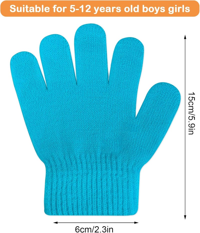 ONESING 3-24 Pairs Winter Knit Gloves for Kids - White Finger Gloves for Boys and Girls - Image 3