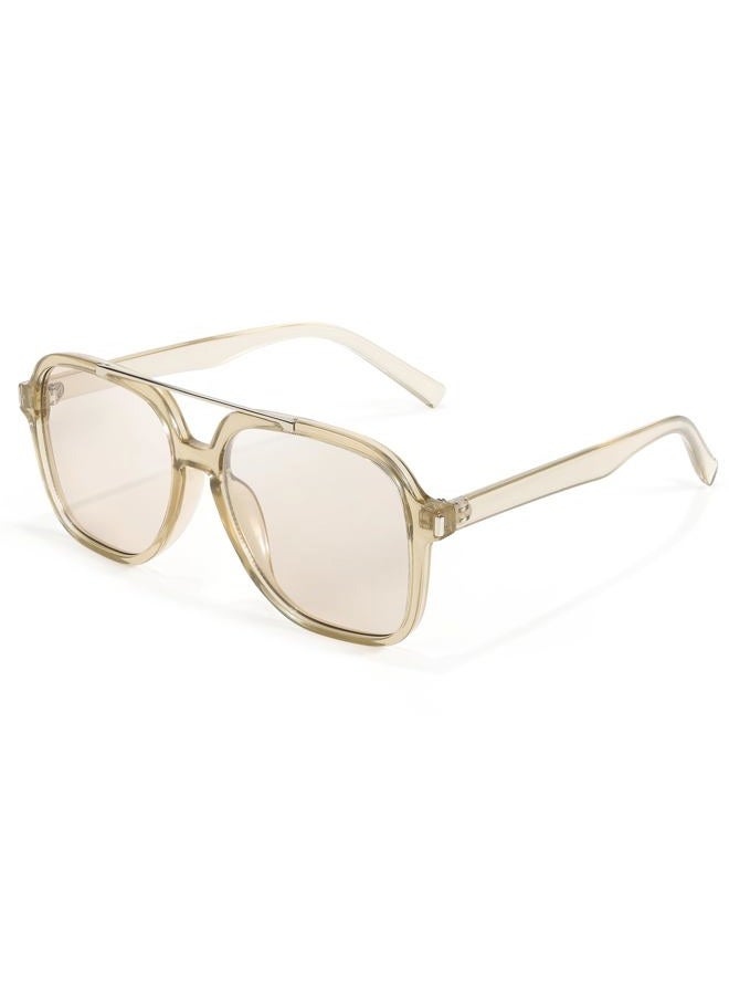 SODQW Trendy Aviator Sunglasses for Women Men UV400 Designer 70s Shades for Driving Traveling Trendy 2026 Sunglasses, 04-brown/Light Brown, Medium - Image 1