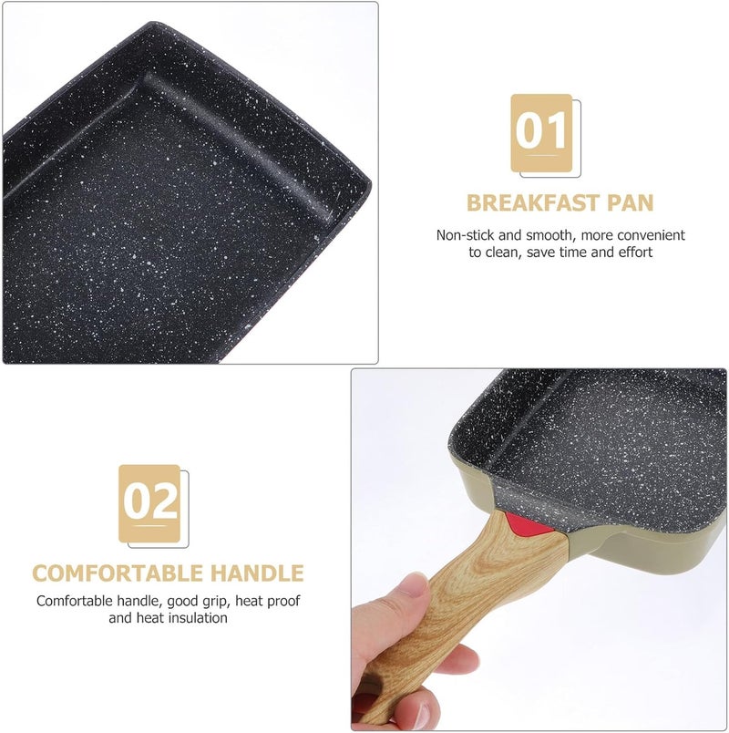 SMASOLO Japanese Style Tamagoyaki Pan Non-stick Rectangular Egg Frying Pan with Ergonomic Handle for Omelets Pancakes Burgers Steaks Easy Clean Kitchen Skillet for Home Restaurant Cooking - Image 3
