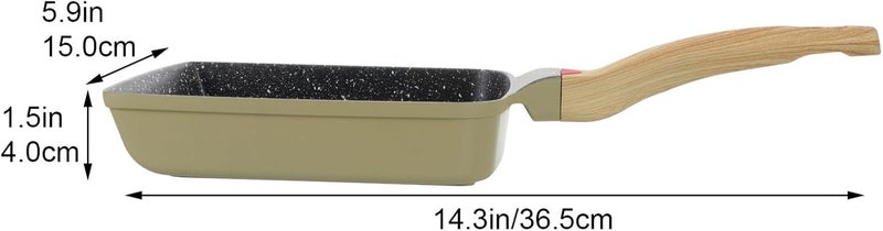 SMASOLO Japanese Style Tamagoyaki Pan Non-stick Rectangular Egg Frying Pan with Ergonomic Handle for Omelets Pancakes Burgers Steaks Easy Clean Kitchen Skillet for Home Restaurant Cooking - Image 2
