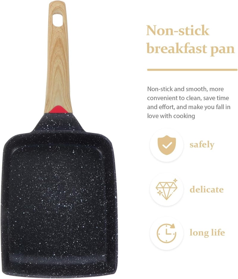 SMASOLO Japanese Style Tamagoyaki Pan Non-stick Rectangular Egg Frying Pan with Ergonomic Handle for Omelets Pancakes Burgers Steaks Easy Clean Kitchen Skillet for Home Restaurant Cooking - Image 4