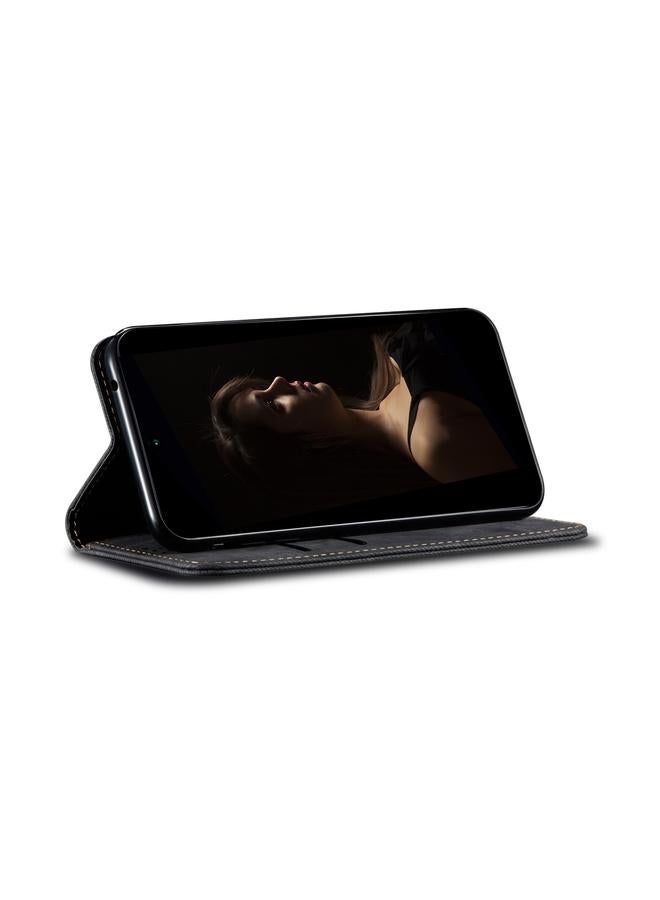 اس-توب جراب لهاتف Samsung Galaxy A56 5G بتصميم كاجوال من قماش الدنيم مع قلاب أفقي من الجلد - Image 5