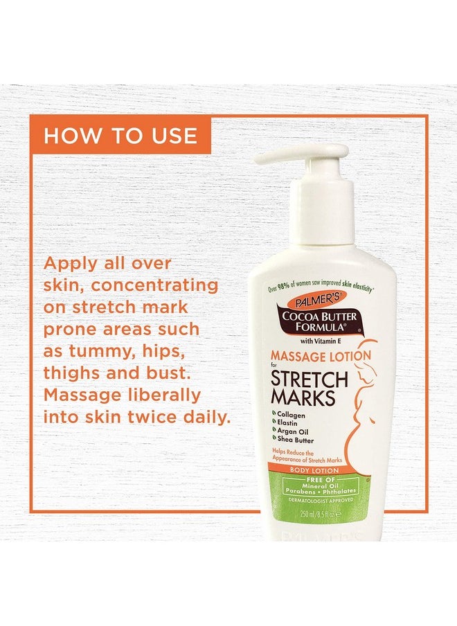 PALMER'S - Cocoa Butter Formula Massage Lotion For Stretch Marks With Vitamin E, Collagen And Elastin, And Shea Butter, 8.5-Ounce Bottles (Pack Of 6) - Image 1