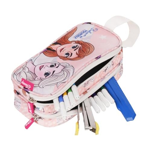 Comiclyfe Disney Frozen Pencil Pouch for Girls – Official Licensed Anna & Elsa 2 Compartment Large Capacity School Pouch | Cute Stationery Pencil Case for Kids Girls (Pink) - Image 4