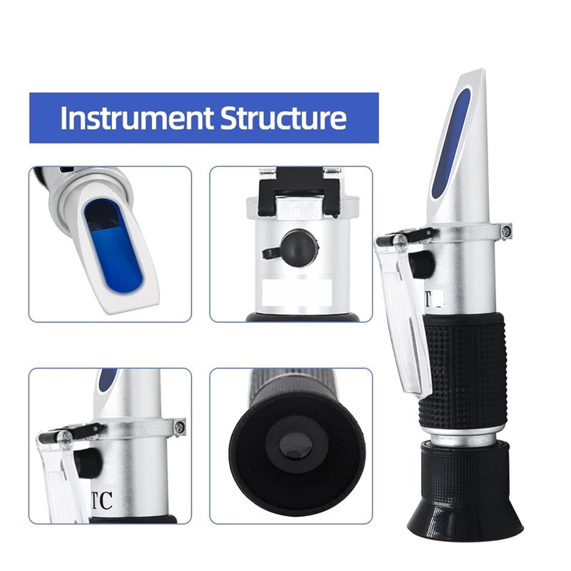 Refractometer, Handheld Alcohol Sugar Refractometer Wine Concentration Meter Densitometer 0-25% Alcohol Beer 0-40% Grapes Refractometer - Image 5