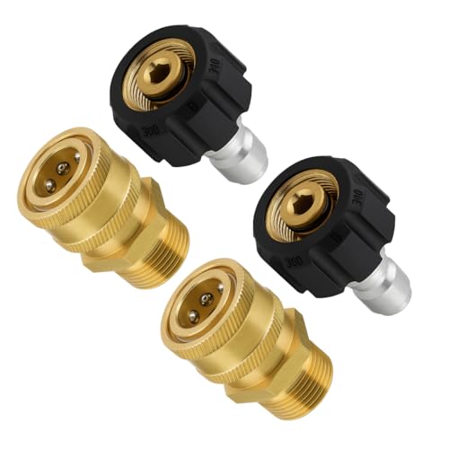 JPT Heavy-Duty Quick Connect Pressure Washer Hose Adapter Set | M22-15mm to 3/8" Male Female Quick Connect Swivel | Easily Connect and Disconnect 𝐏𝐀𝐂𝐊 𝐎𝐅 𝟐 - Image 1
