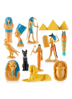 واي آند دي SYOSI 24 Pcs Ancient Egypt Mini Toys, Miniatures Buildings Pyramid Mummy Sphinx Statue Themed Toys Decorations  - Image 1